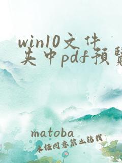 win10文件夹中pdf预览不显示