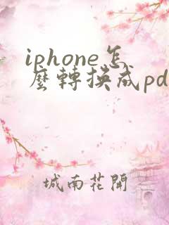iphone怎么转换成pdf