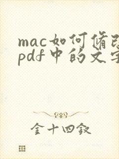 mac如何修改pdf中的文字内容