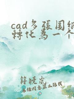 cad多张图纸转化为一个pdf文件