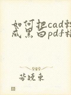如何把cad转成黑白pdf格式
