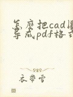 怎么把cad图导成pdf格式
