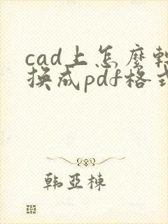 cad上怎么转换成pdf格式