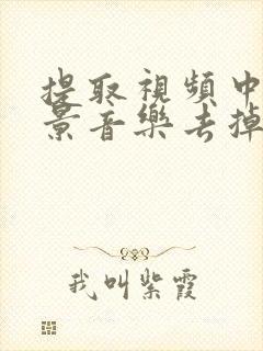 提取视频中的背景音乐去掉人声