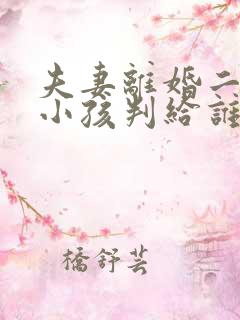 夫妻离婚二岁半小孩判给谁