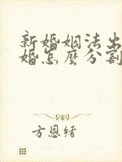 新婚姻法出轨离婚怎么分割财产