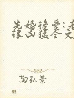 先婚后爱:老公很凶猛全文免费阅读