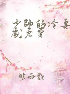 少帅的冷妻情短剧免费