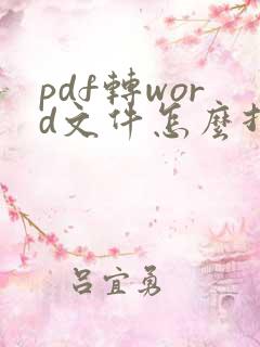 pdf转word文件怎么打开