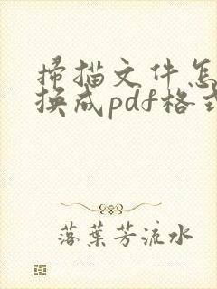 扫描文件怎样转换成pdf格式