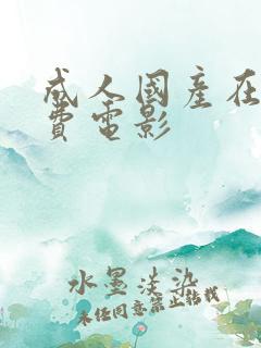 成人国产在线免费电影