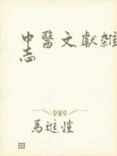 中医文献杂志杂志