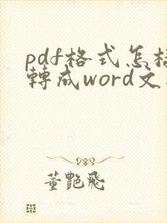 pdf格式怎样转成word文档