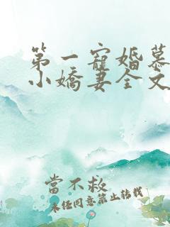 第一宠婚慕少的小娇妻全文免费