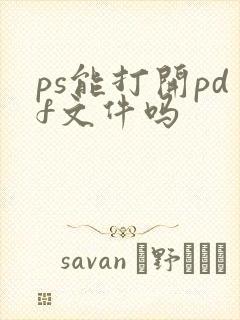 ps能打开pdf文件吗