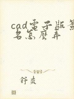 cad电子版签名怎么弄