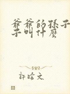 爷爷的孙子的儿子叫什么