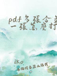 pdf多张合并一张怎么打印