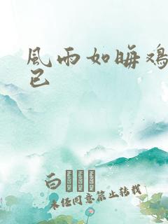 风雨如晦鸡鸣不已