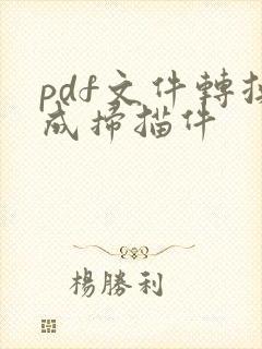 pdf文件转换成扫描件