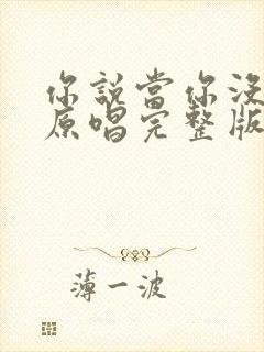 你说当你没来过原唱完整版