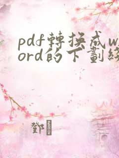 pdf转换成word的下划线去掉