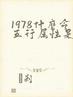 1978什么命五行属性是什么