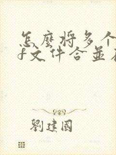 怎么将多个pdf文件合并在一起打印