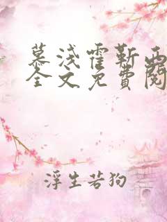慕浅霍靳西小说全文免费阅读