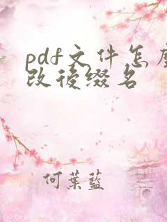 pdf文件怎么改后缀名