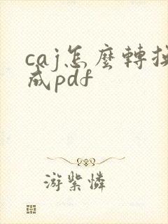 caj怎么转换成pdf