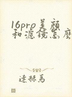 16pro美颜和滤镜怎么设置