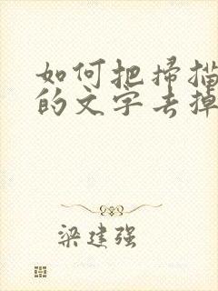 如何把扫描件上的文字去掉