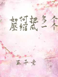 如何把多个文件压缩成一个压缩包