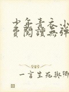 少年青衣小说免费阅读无弹窗