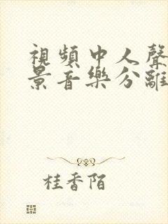 视频中人声和背景音乐分离