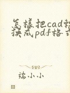 怎样把cad转换成pdf格式保存
