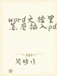 word文档里怎么插入pdf文件