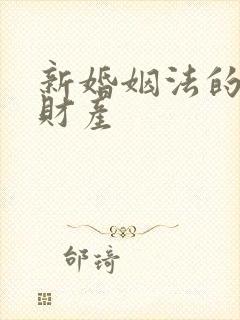 新婚姻法的婚前财产