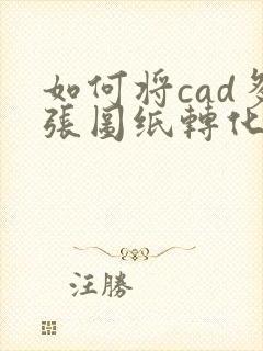 如何将cad多张图纸转化成pdf