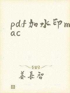 pdf加水印mac