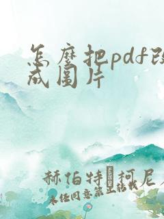 怎么把pdf改成图片