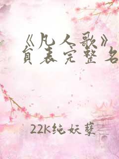 《凡人歌》的演员表完整名单