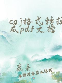 caj格式转换成pdf文档
