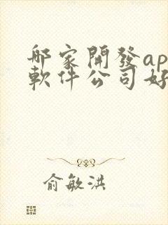 哪家开发app软件公司好