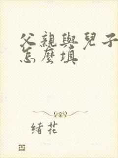 父亲与儿子关系怎么填