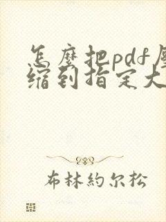 怎么把pdf压缩到指定大小