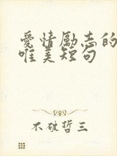 爱情励志的句子唯美短句