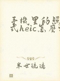 手机里的照片格式heic怎么转成jpg