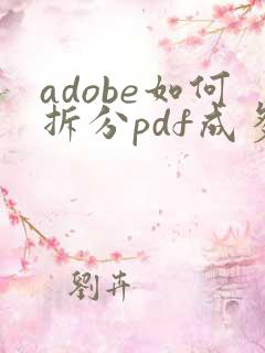 adobe如何拆分pdf成多个文件